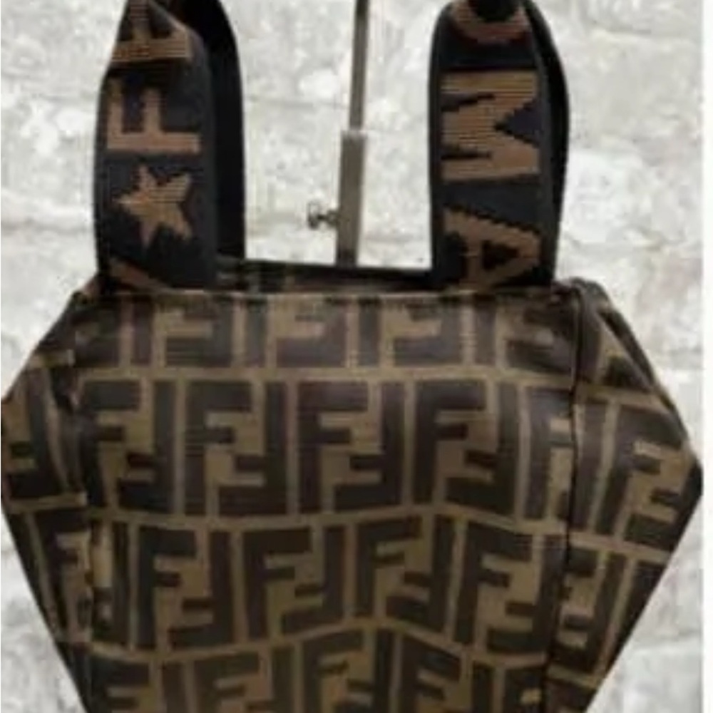 Authentic Fendi Black and Brown Logo Tote. COA included